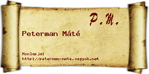 Peterman Máté névjegykártya